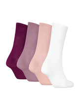 Calvin Klein 4 Pack Giftbox Monologo Womens Crew Socks Multicolour