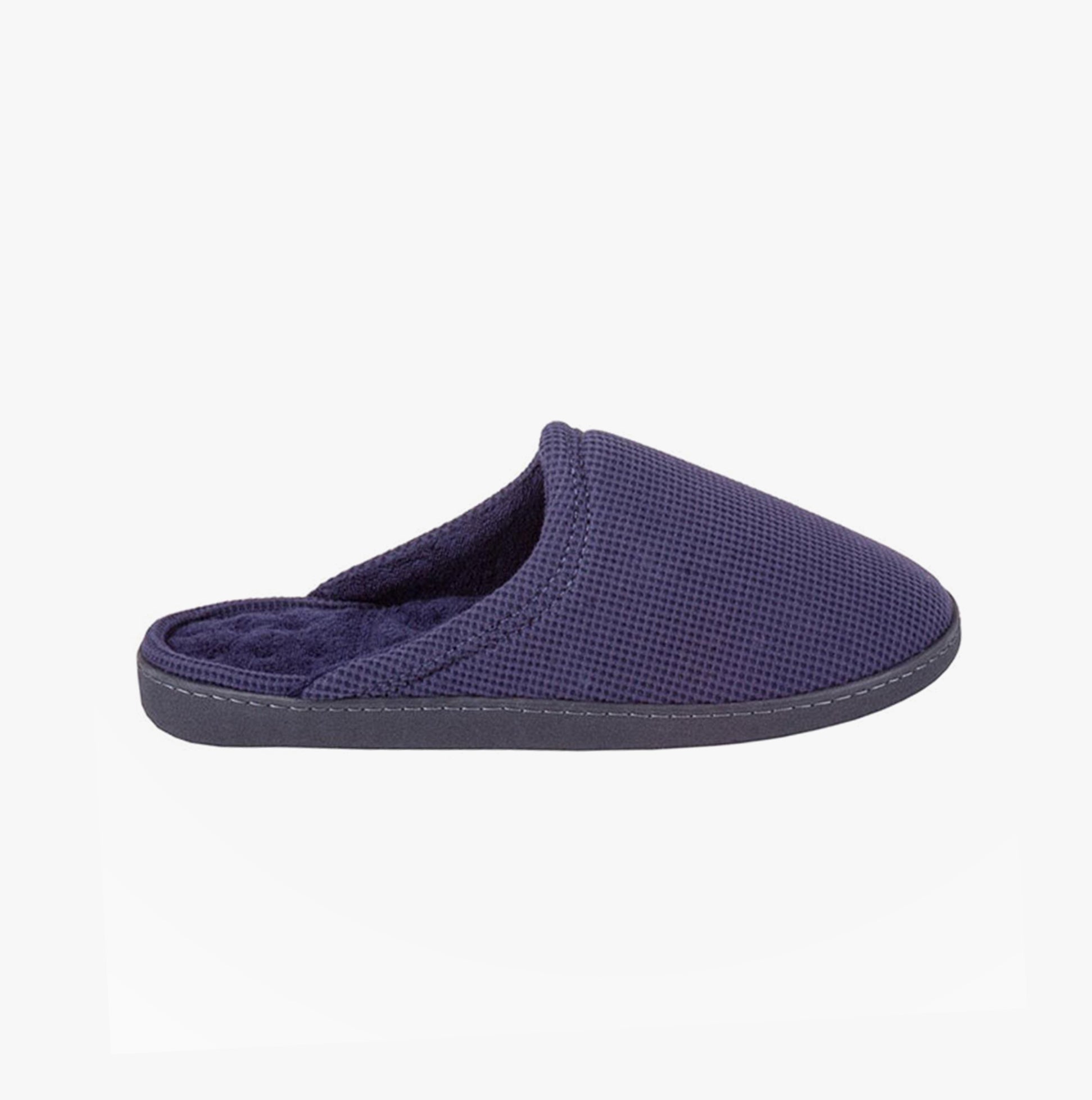 Totes WOOL CHECK Mens Back Slippers | House Of Slippers